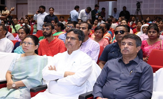 Tripura CM Dr. Manik Saha listens to PM Modi’s Mann Ki Baat.